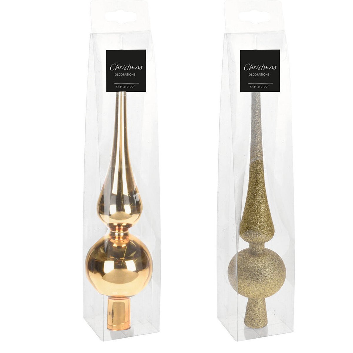 Set de 2 cimiers de sapin de noël dorés doré, WADIGA