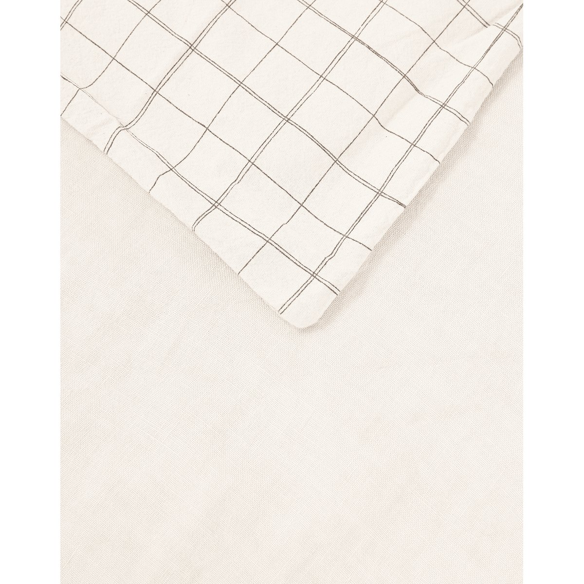 Housse de couette enfant en lin français et coton bio lavés L1N0 off white, NOBODINOZ