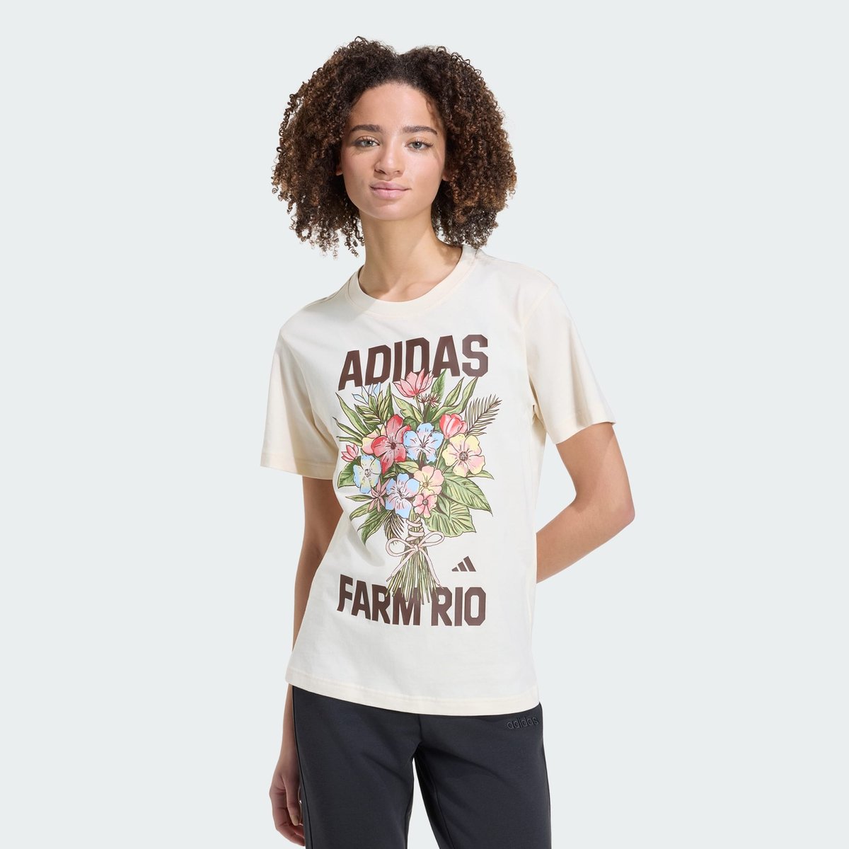T-Shirt Graphique Adidas X Farm Rio T-Shirt Graphique Adidas X Farm Rio ecru tint / shadow brown / multicolor, ADIDAS SPORTSWEAR