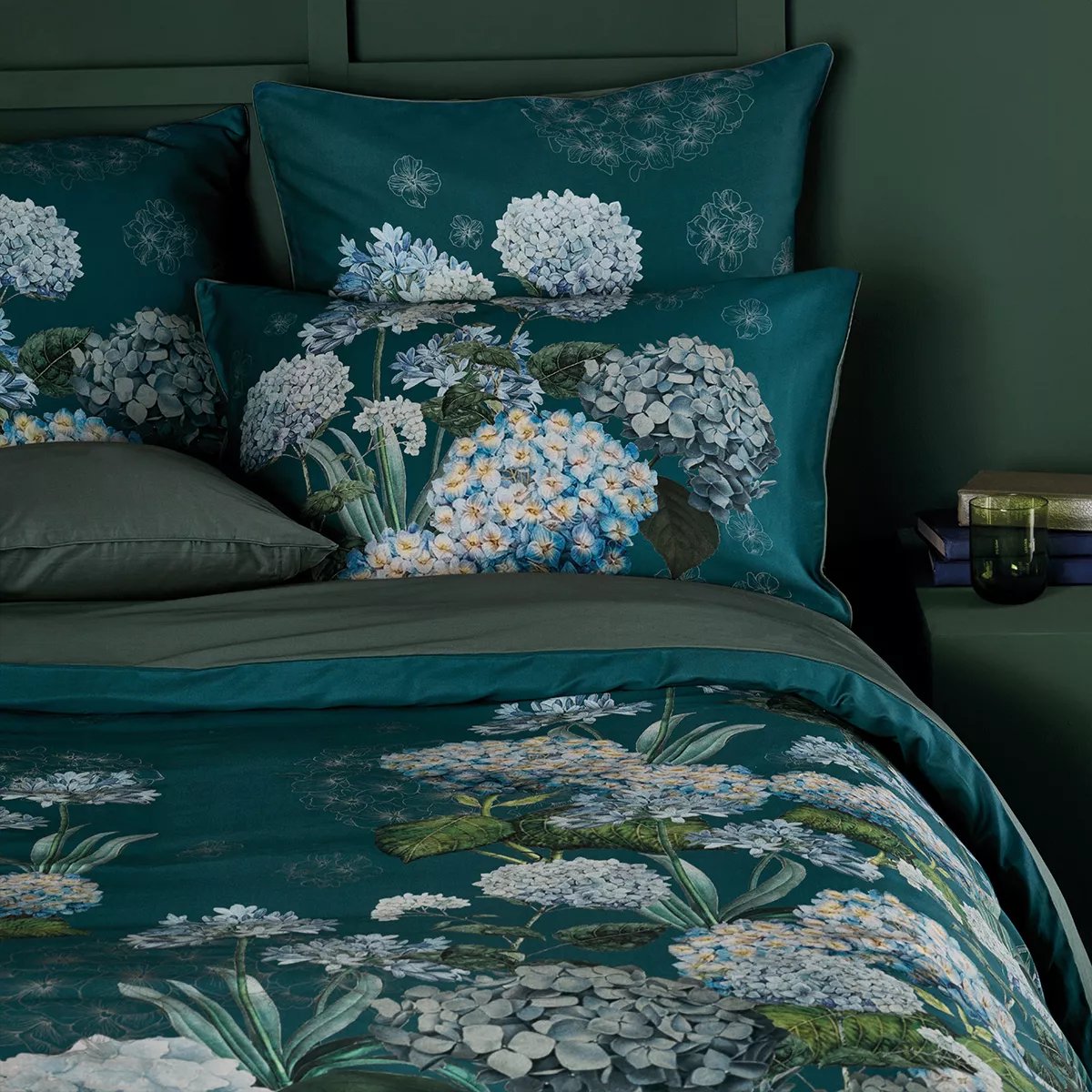 Taie d'oreiller satin de coton MAELYS SATIN canard, GARNIER THIEBAUT