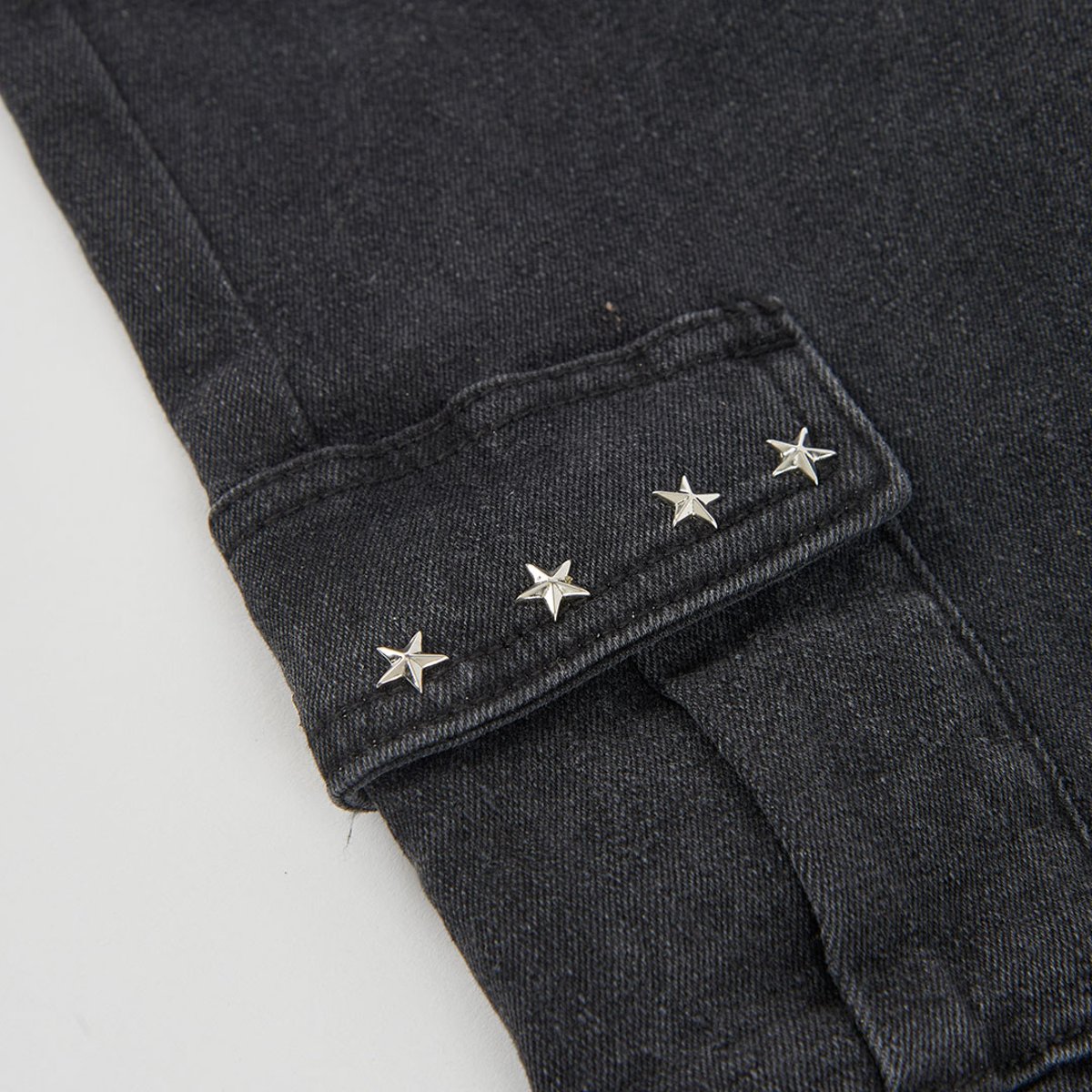 Pantalon fille denim avec étoiles noir, BOBOLI
