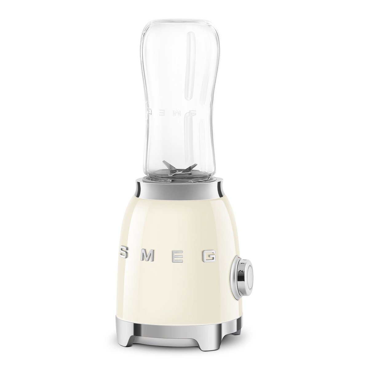 Mini blender avec bouteille supplémentaire PBF01 crème brillant, SMEG