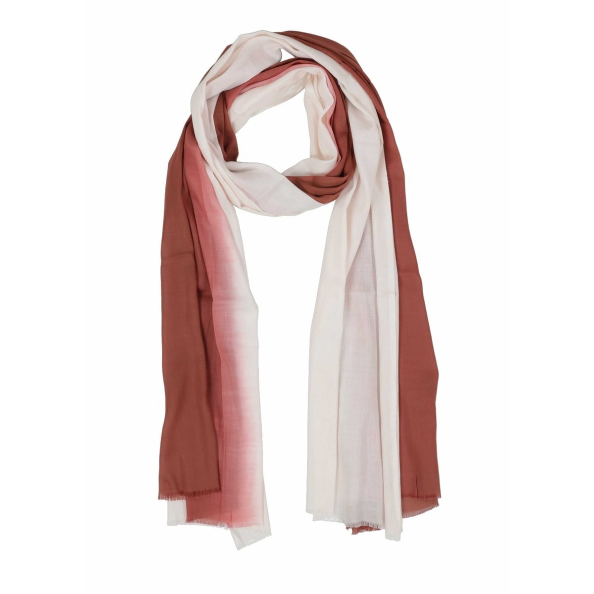 Foulard bicolore en coton modal sahara/coco, LA FEE MARABOUTEE