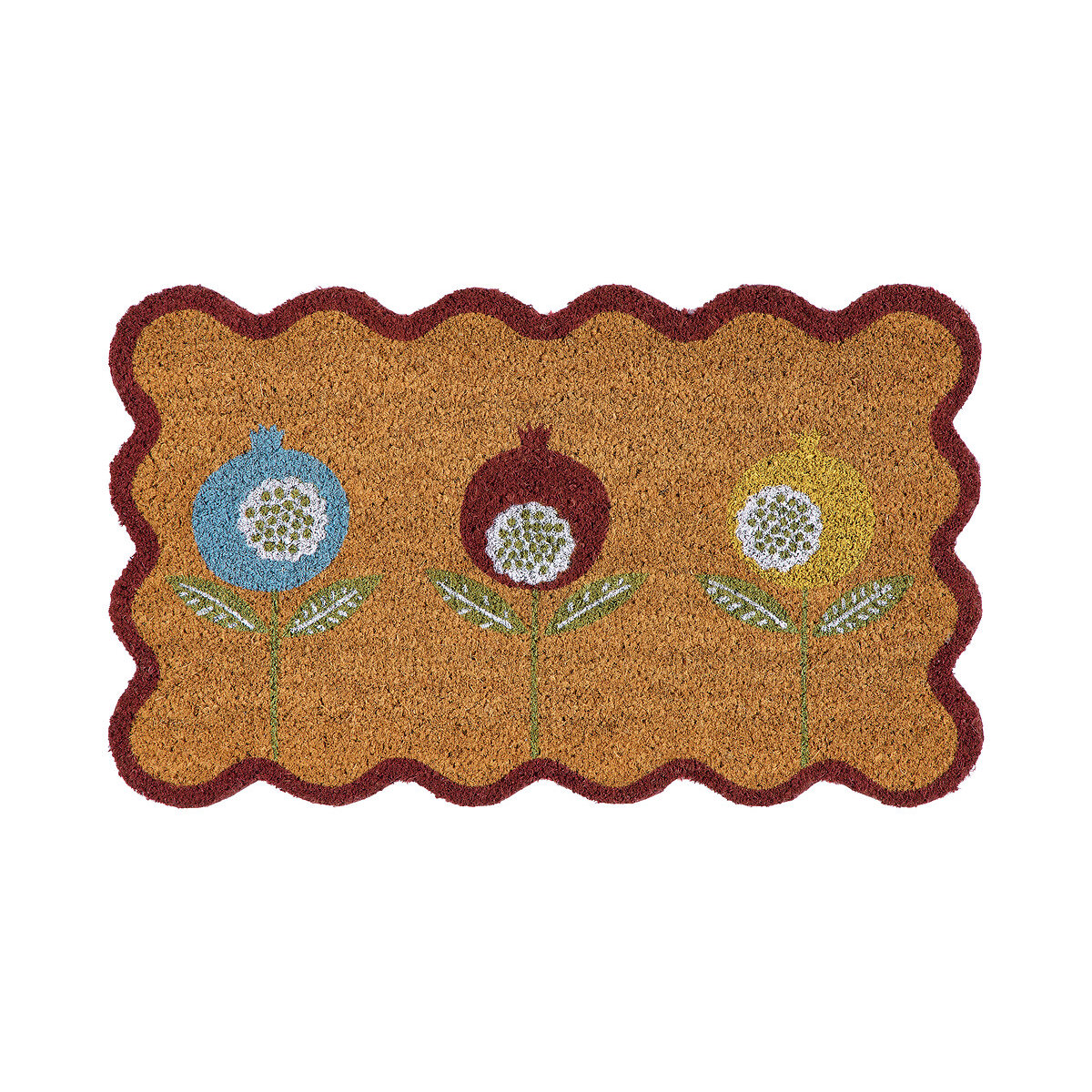 Pepino Plum Scalloped Edge Coir Doormat plum, SCION