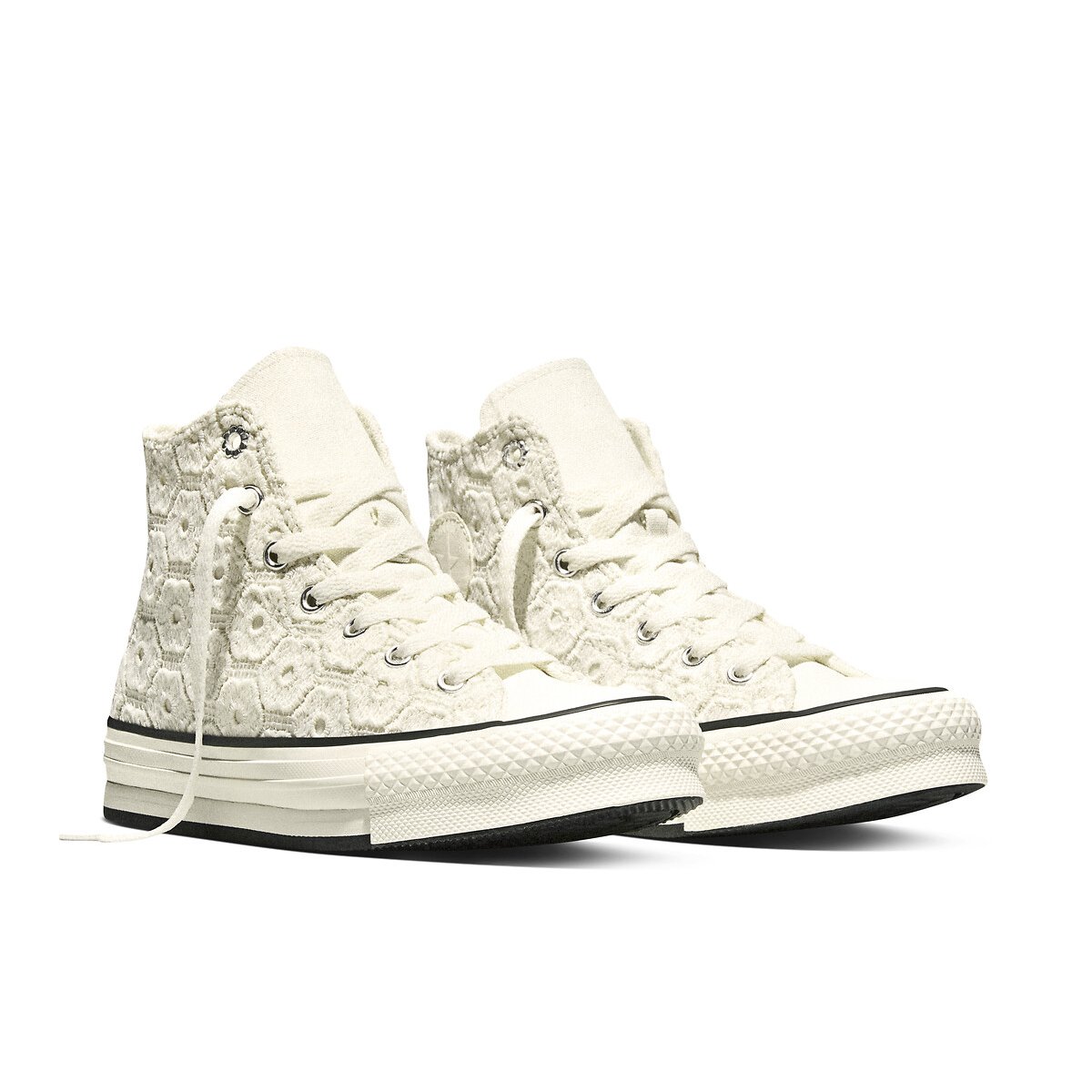Baskets CHUCK TAYLOR ALL STAR EVA LIFT HI CROCHET ecru, CONVERSE