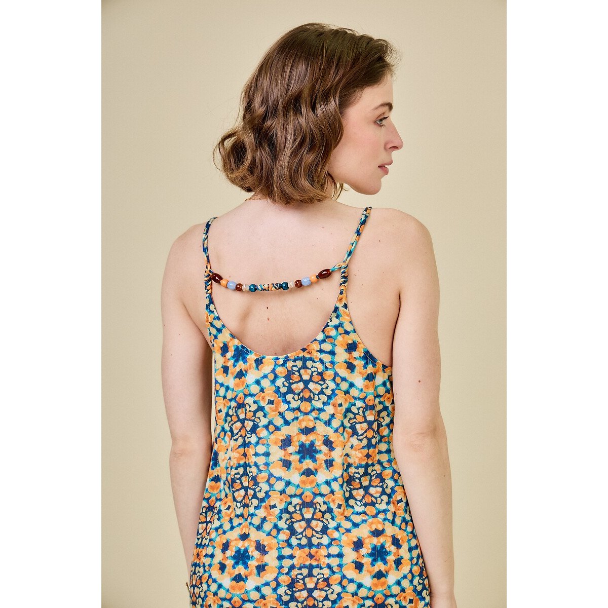 Printed Cami Maxi Dress orange, SEE U SOON