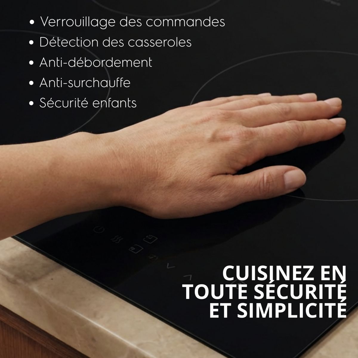 Plaque induction LIB60320CL Matt - Finition Noir Mat 3 foyers couleur unique, ELECTROLUX