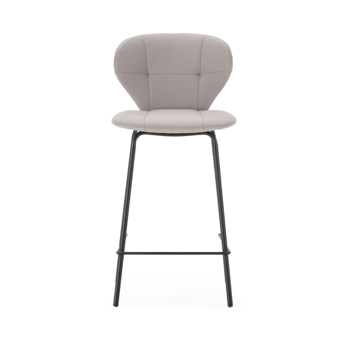 Lot de 2 tabourets avec pieds en métal noir H67 cm - MAURA beige, CALICOSY