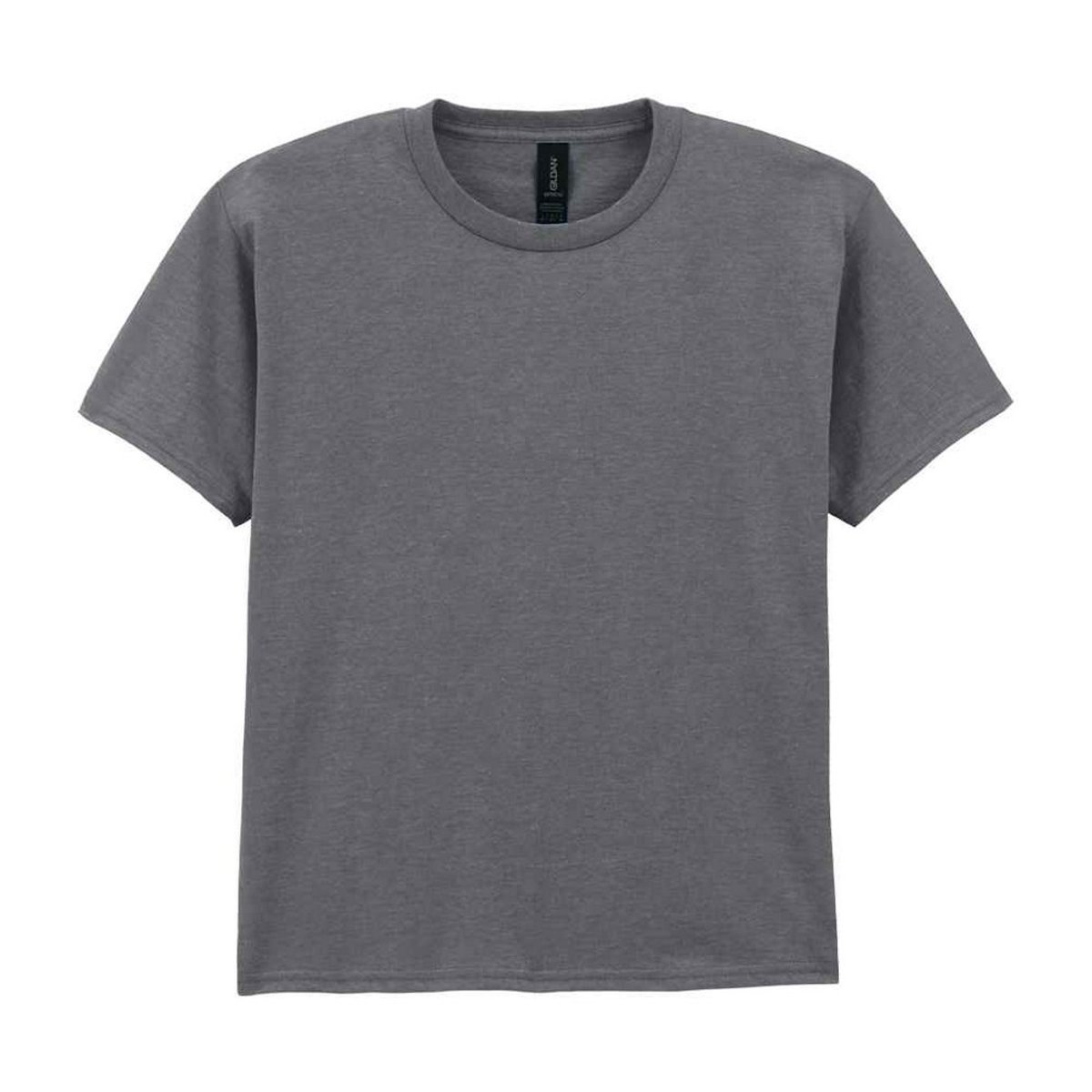 T-shirt uni manches courtes SOFTSTYLE gris foncé chiné, GILDAN