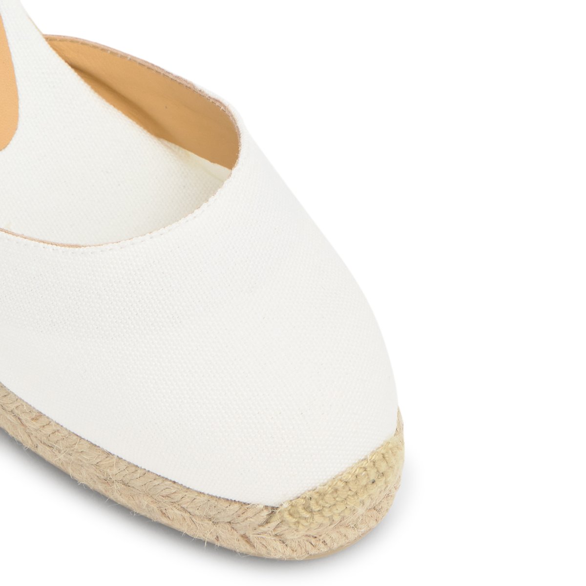 Espadrilles compensées à bride cheville et talon tressé CAROL PLATFORM blanc, CASTANER