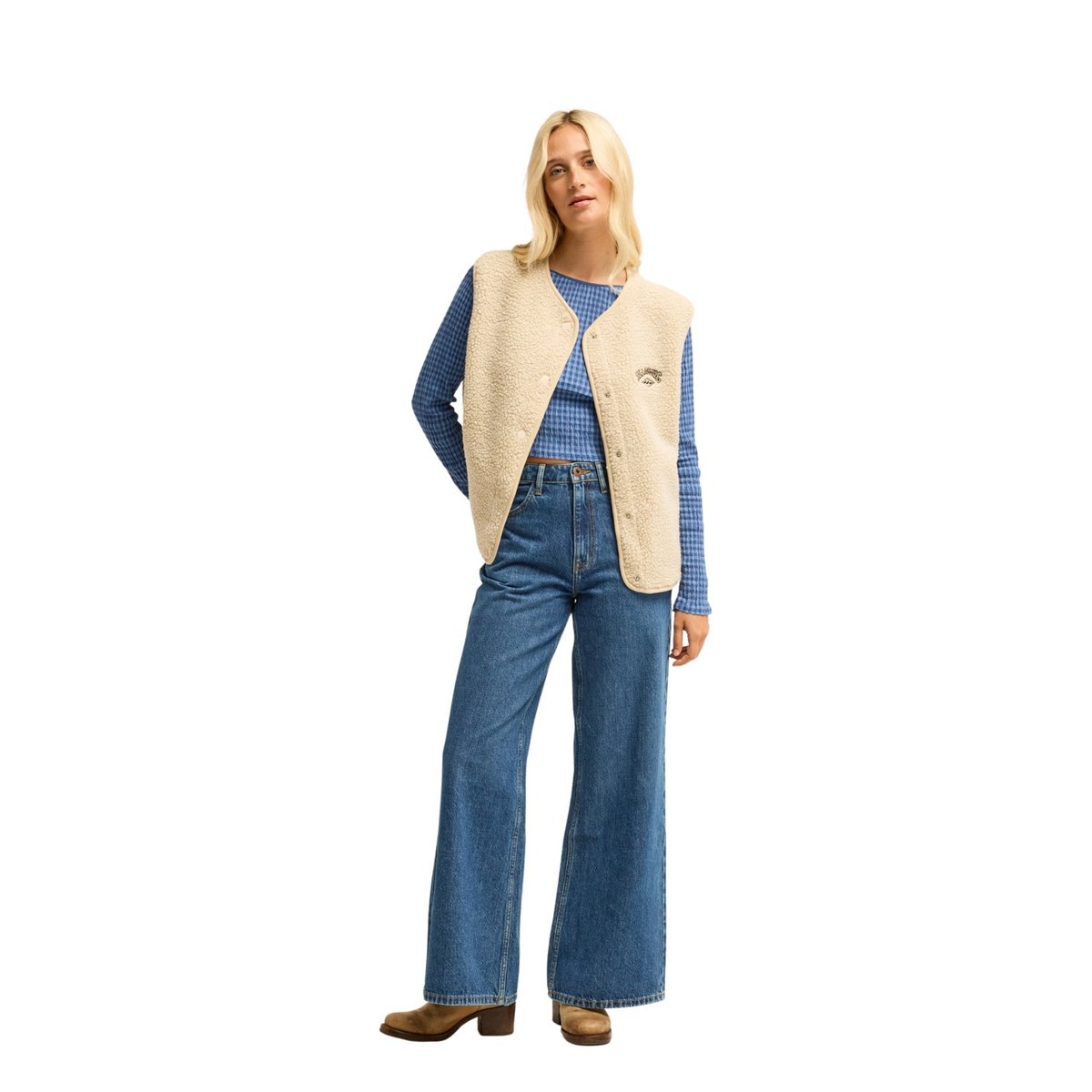 Veste sans manches en sherpa BE HAPPY blanc whitecap, BILLABONG