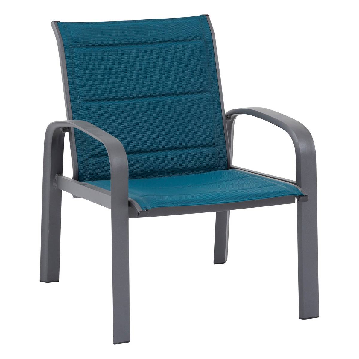 Salon de jardin duo 2 places en aluminium ELYN bleu canard, HESPERIDE