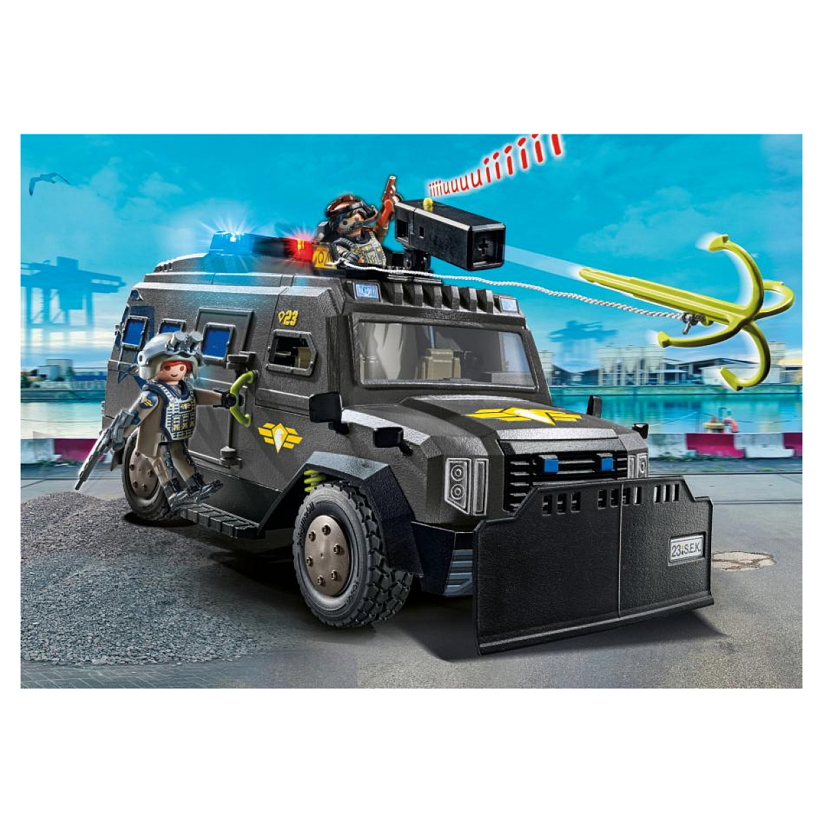 City Action Véhicule d'intervention des forces spéciales noir, PLAYMOBIL