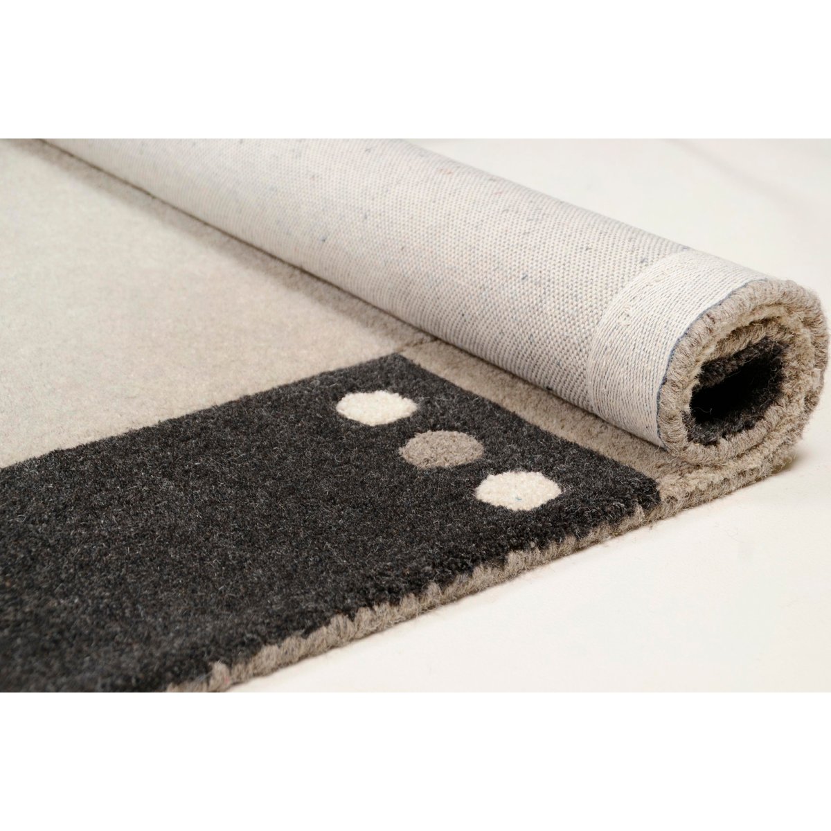 Tapis gabbeh Napura tufté main gris naturel, THEKO