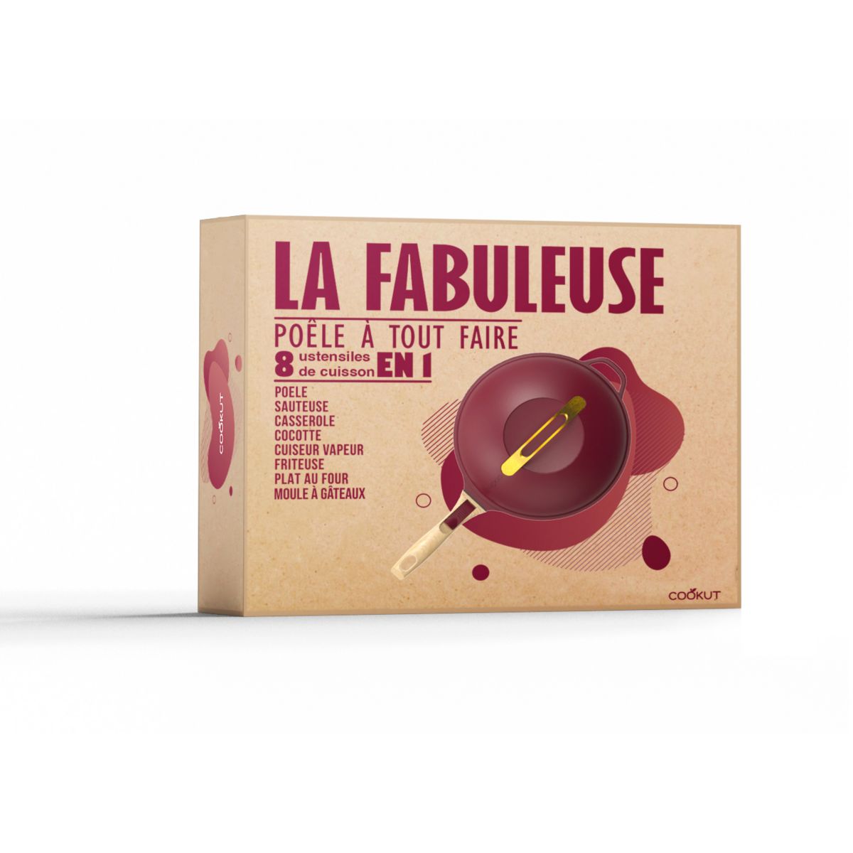 Poêle 8 en 1 La fabuleuse 28cm - Rubis rose, COOKUT