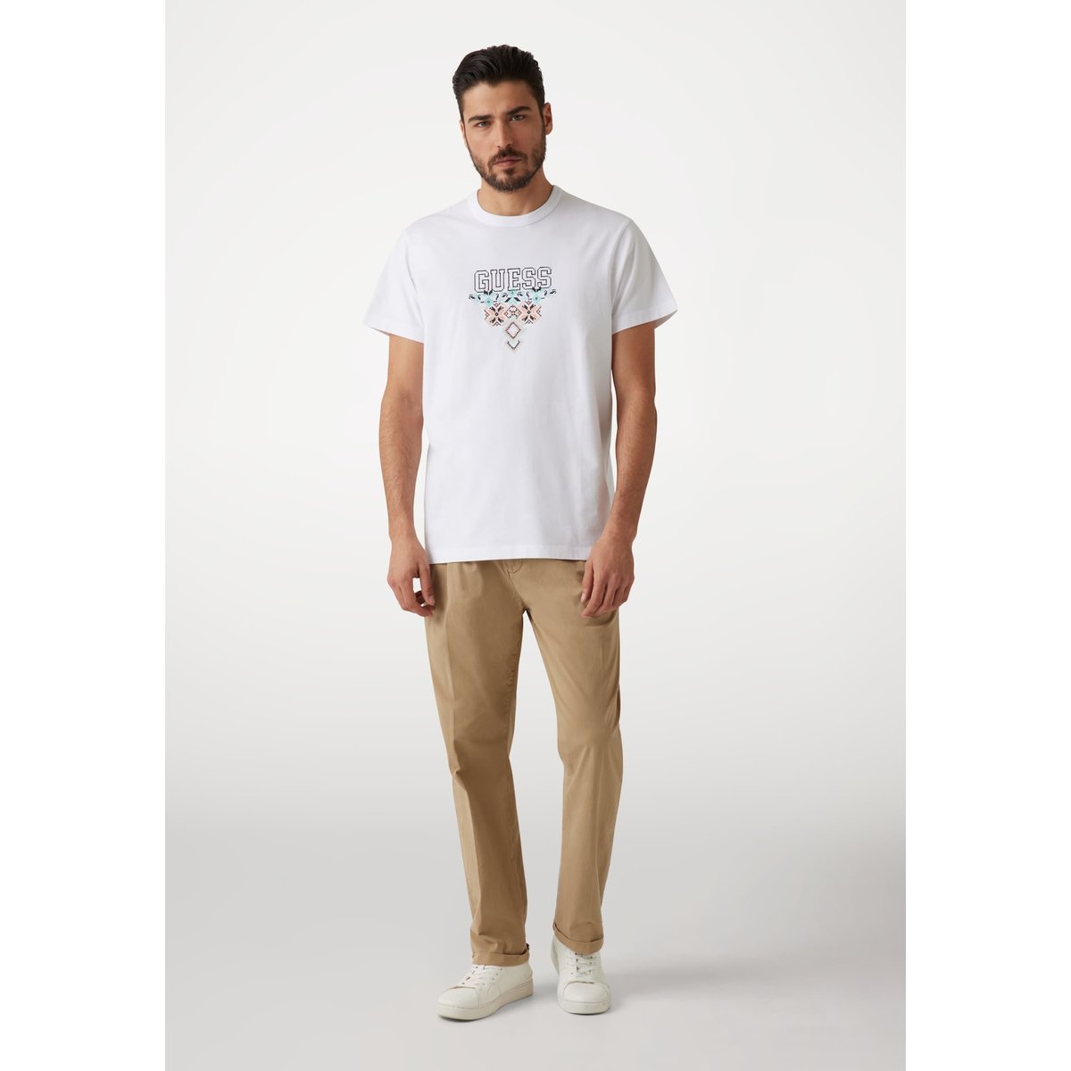 T-Shirt Logo Coupe Classique blanc, GUESS