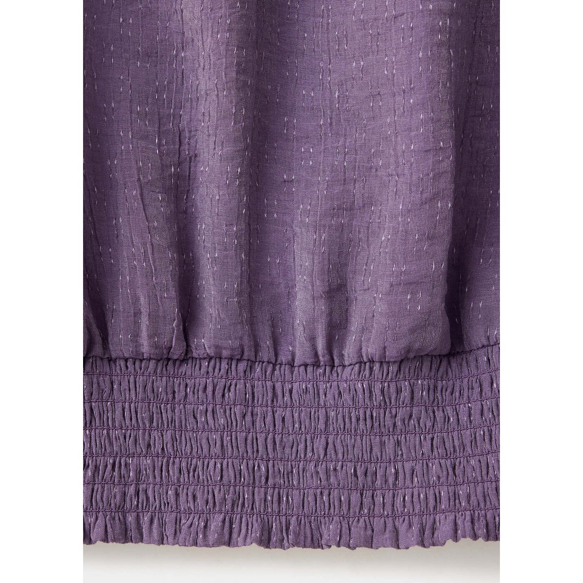 Blouse crop avec détail smocké nid d’abeille lilas, MANGO TEEN