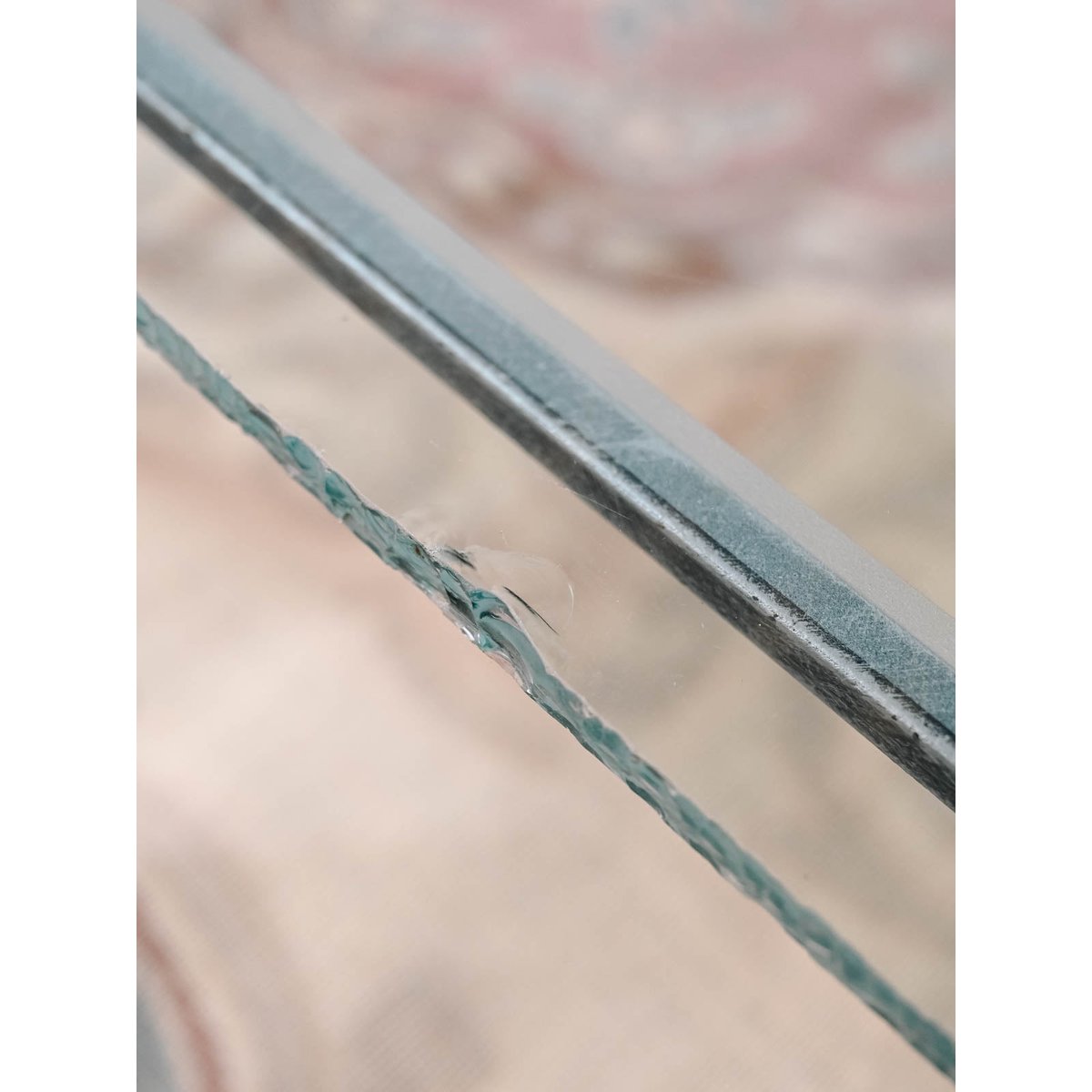 Table basse en verre et fer forgé Donna N°1529 - Bon état transparent, DEBONGOUT
