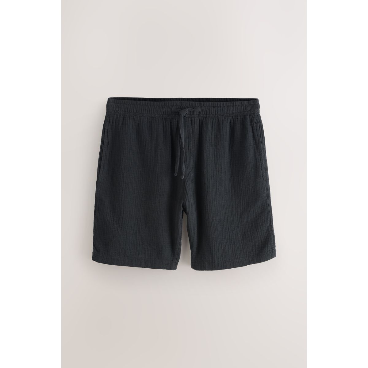 T-shirt + short en mousseline texturée noir/marron neutre, NEXT