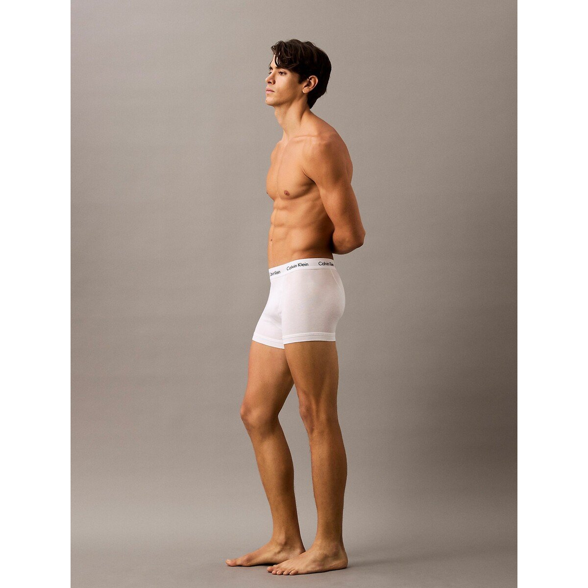 Lot de 3 boxers relaxed avec pinces - Icon Cotton Stretch blanc + gris + noir, CALVIN KLEIN UNDERWEAR