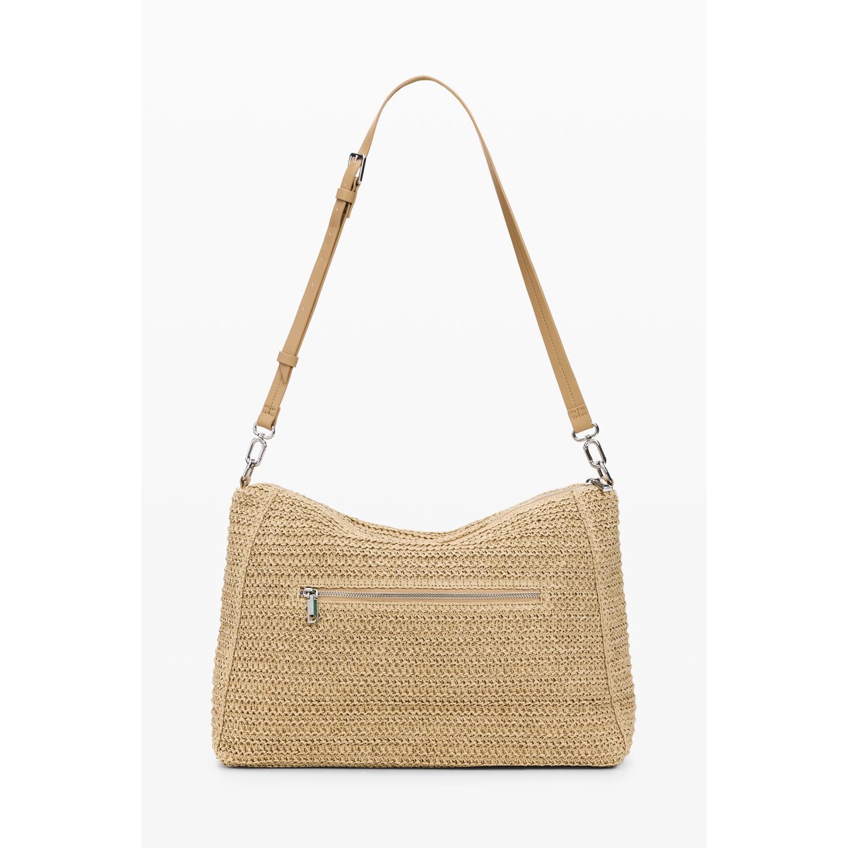 Grand sac en raphia charms blanc, DESIGUAL