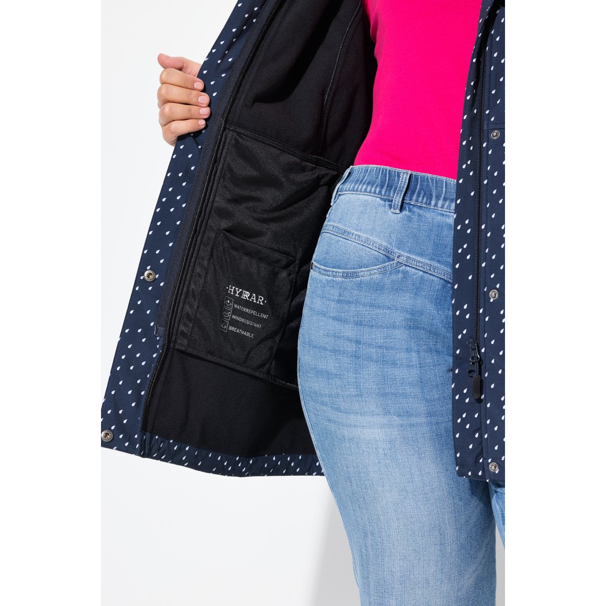 Veste longue Softshell imperméable marine, ULLA POPKEN