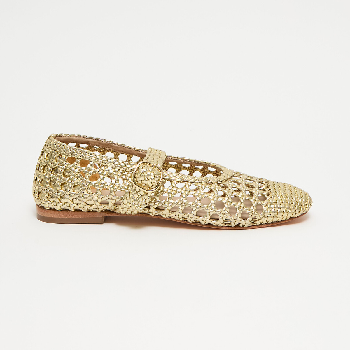 Ballerines en cuir tressé, CARLITA doré, PETITE MENDIGOTE