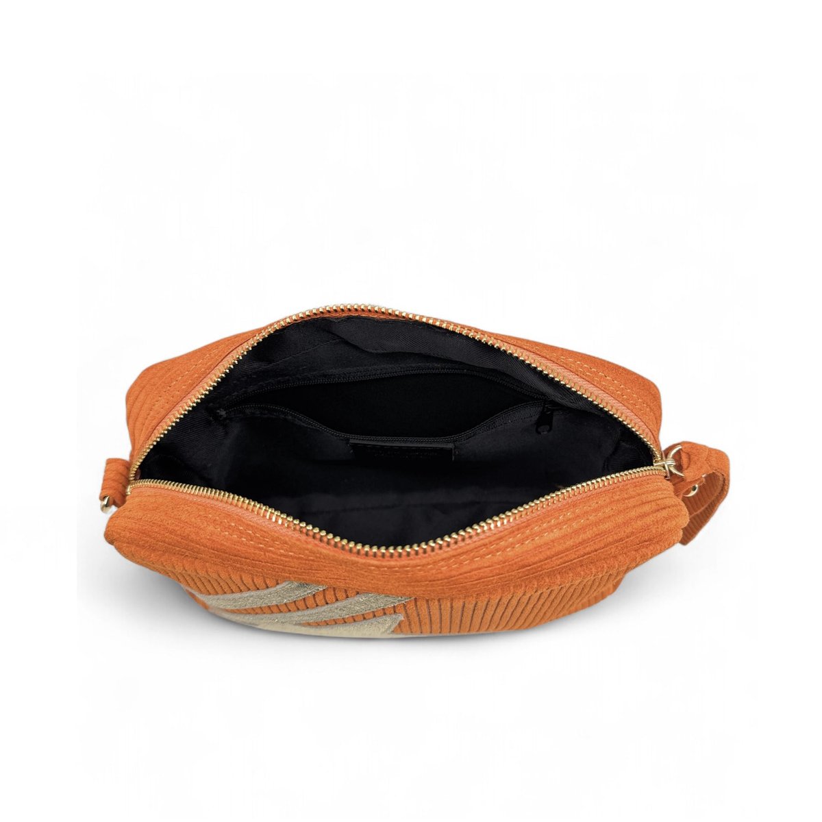 Sac à bandoulière en croute de cuir SILVER STAR orange patiné, OH MY BAG