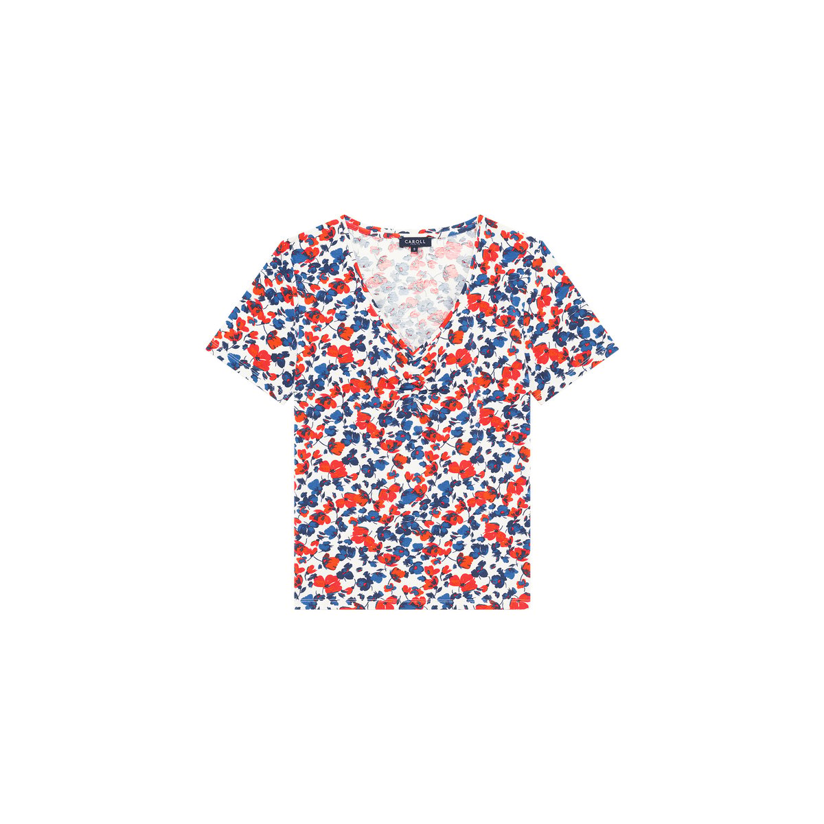 T-shirt droit col v T-SHIRT TKATIA ecru, CAROLL