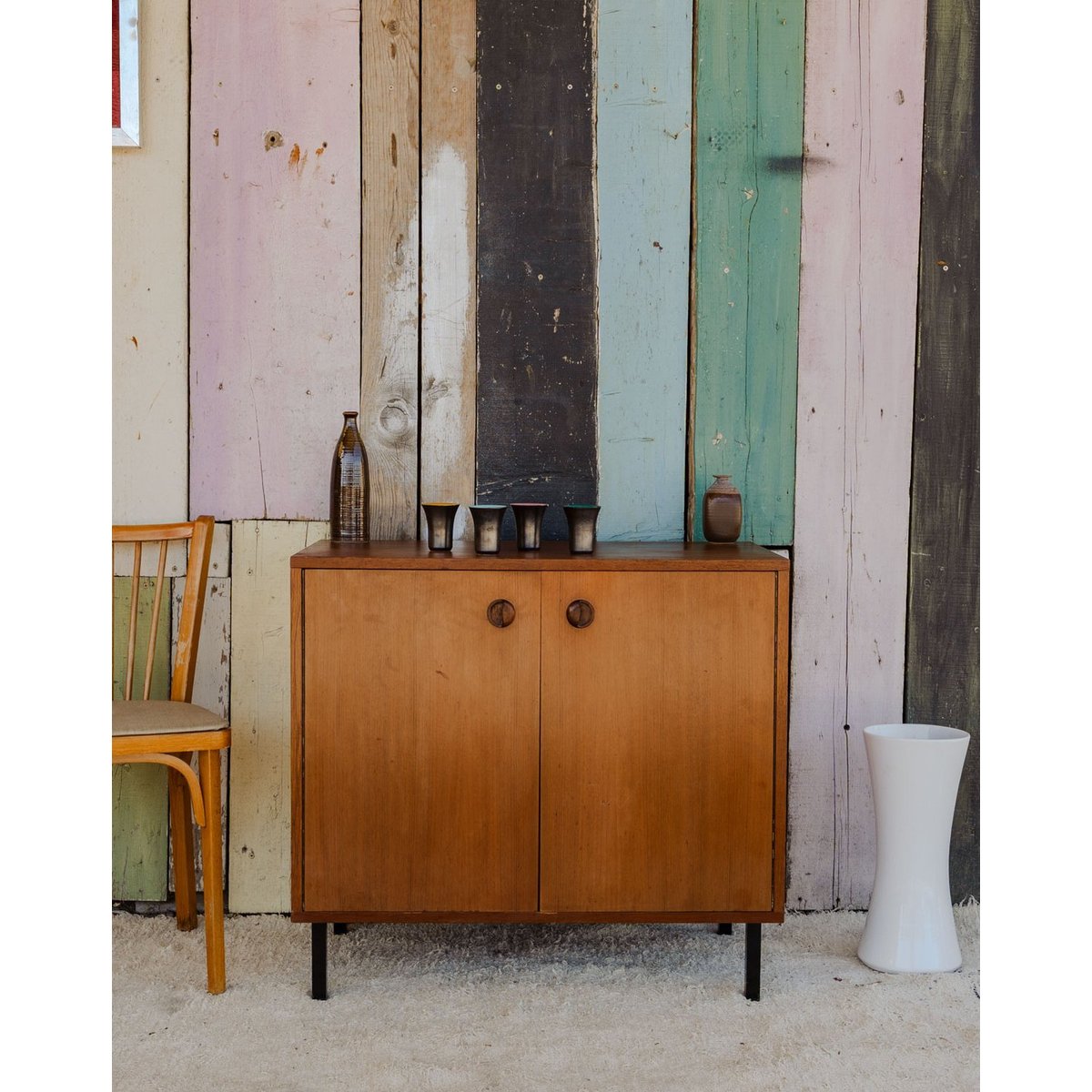 Buffet en teck Gustave N°1607 - Bon état bois foncé, DEBONGOUT