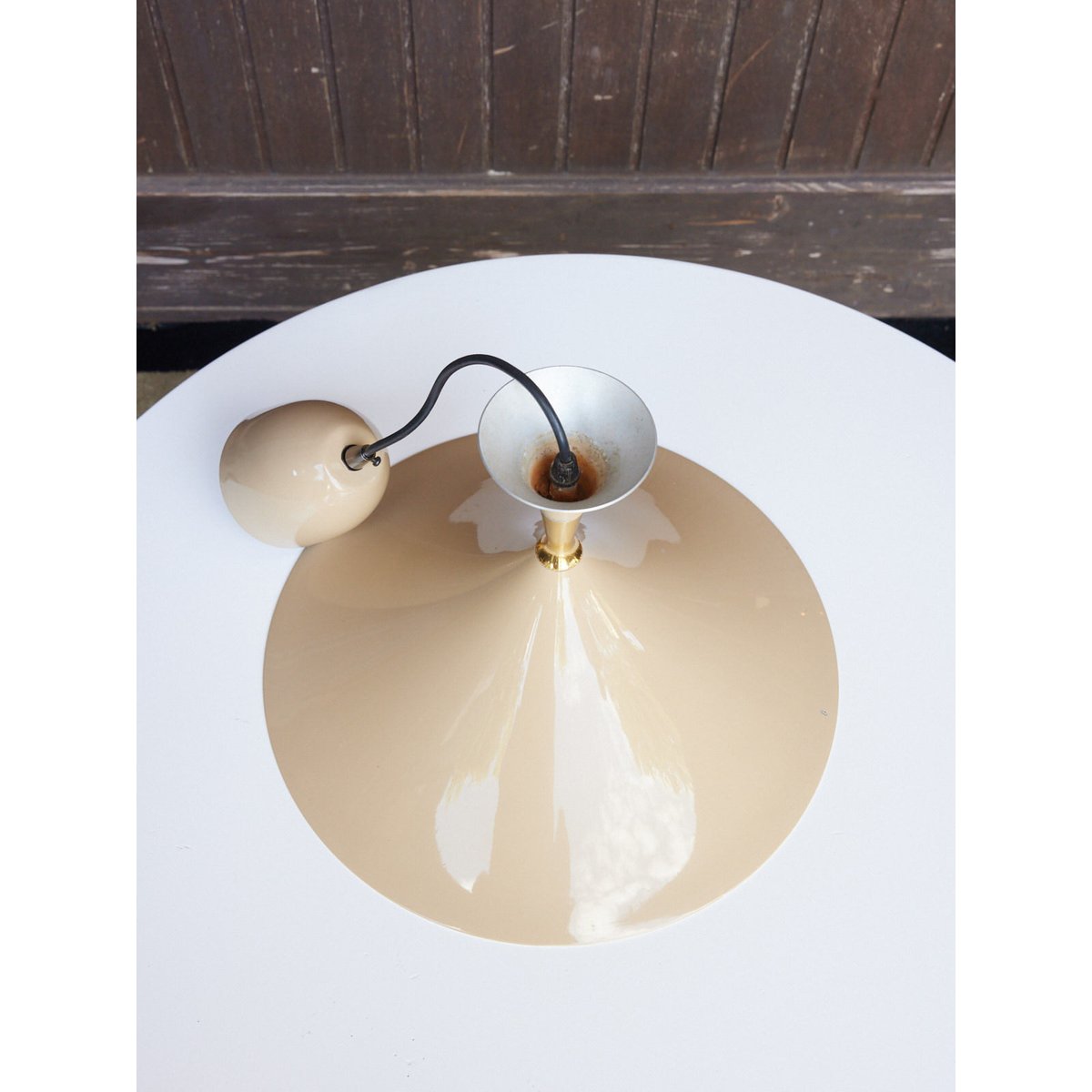 Suspension vintage design nougat Sonia N°285 - Bon état vert, DEBONGOUT