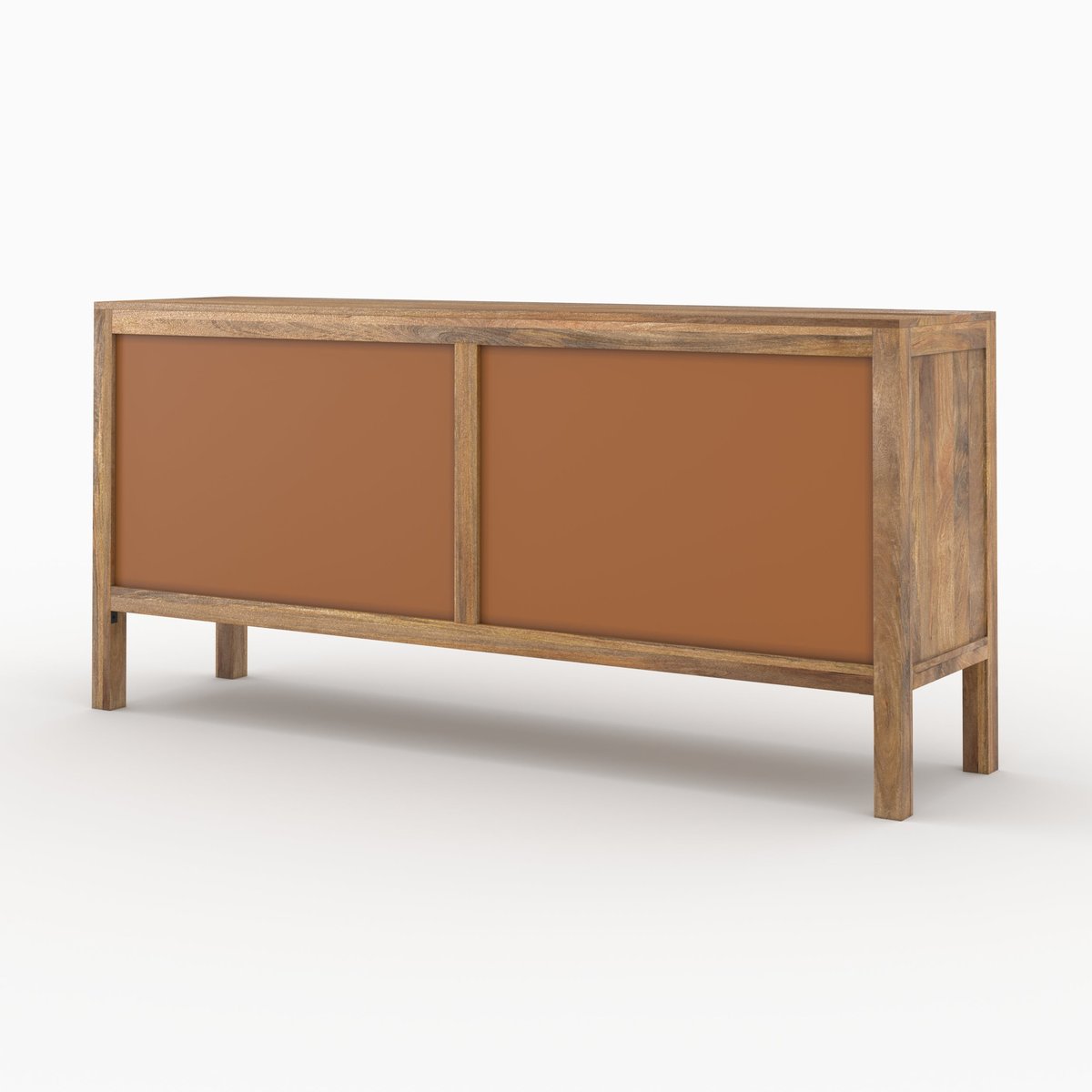 Buffet 3 portes et 3 tiroirs en bois de manguier et cannage - TIKI marron clair, MAISON PAVANE