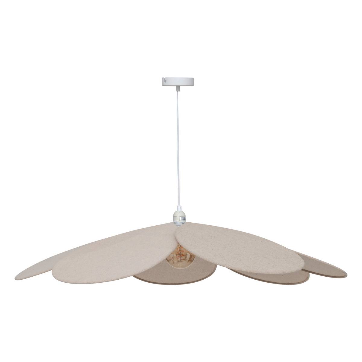 Suspension fleur 7 pétales en lin NAYA beige, ATMOSPHERA
