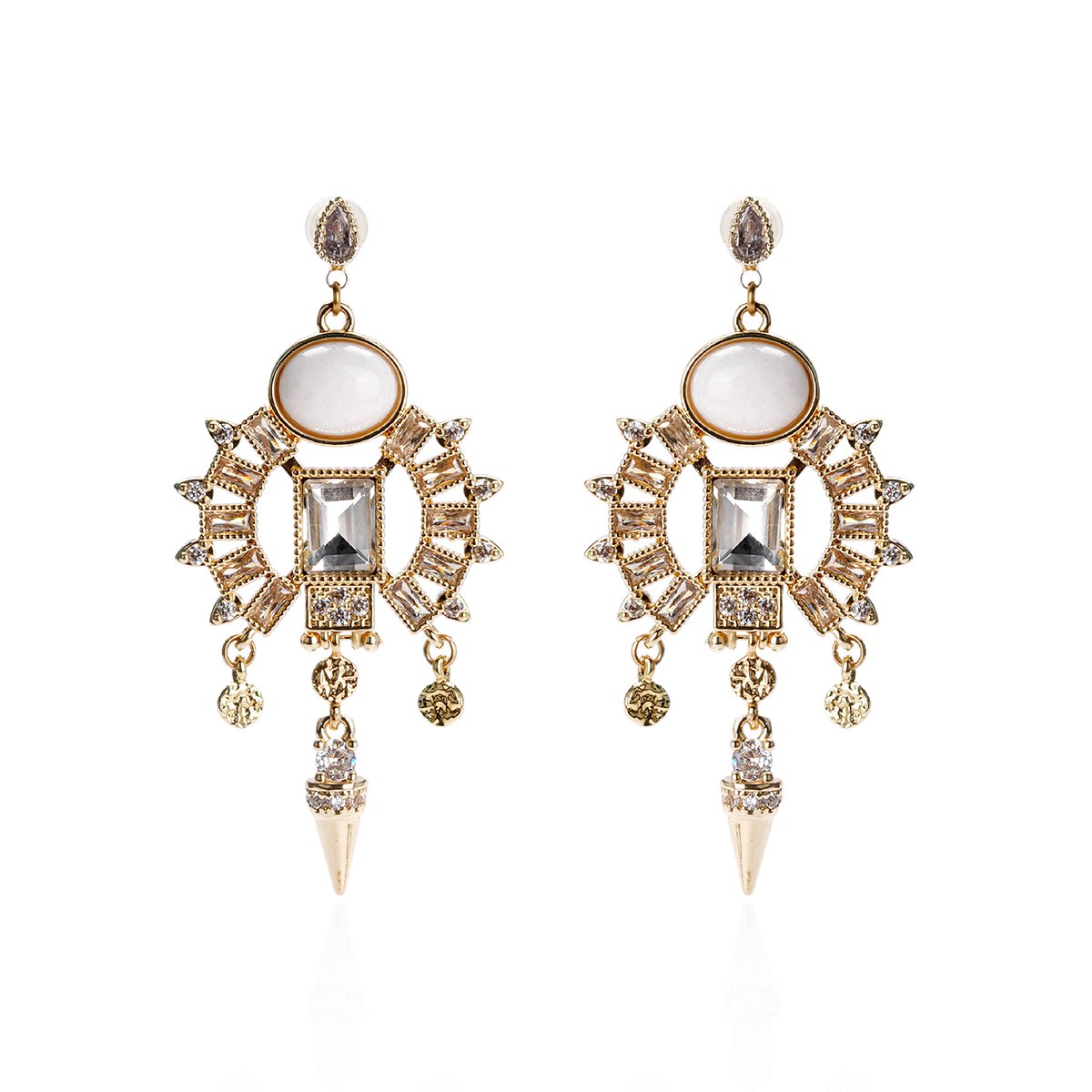 Boucles d'oreilles pendantes avec perles ROMANSS blanc, HIPANEMA