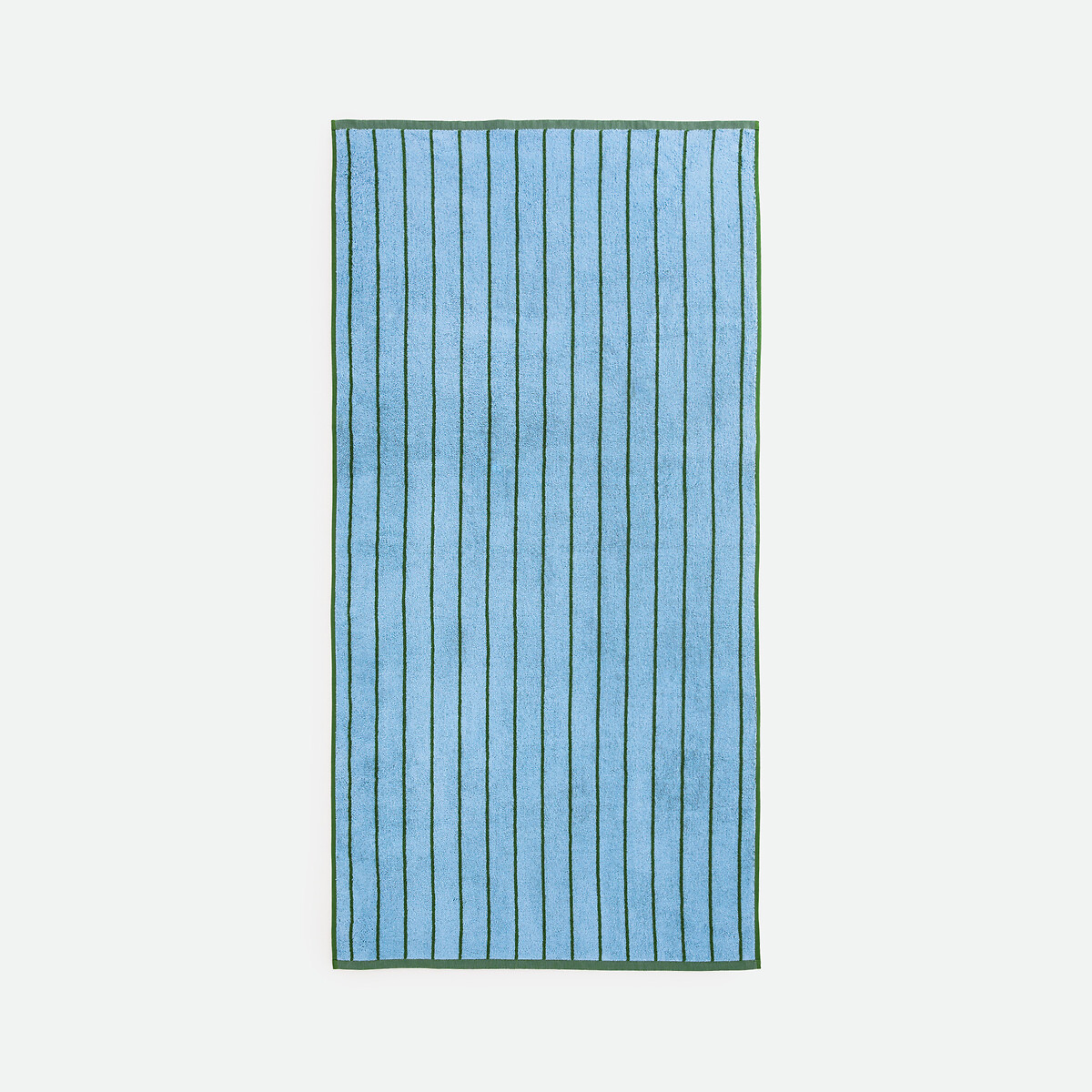 Toalha às riscas, veludo turco 500g, MARINI verde/azul, LA REDOUTE INTERIEURS