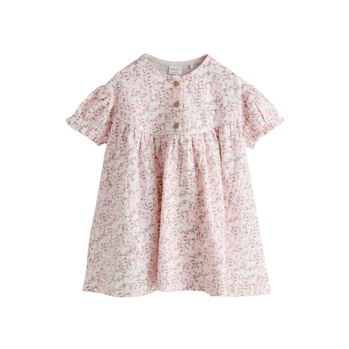 Robe en jersey à boutons rose motif fleurs, NEXT