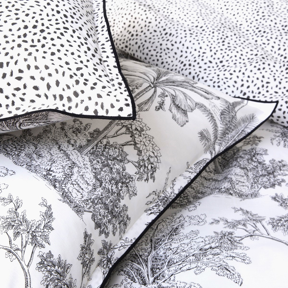 Parure de lit 1 personne en coton 57 fils imprimé blanc FAUVE blanc, FUTURE HOME