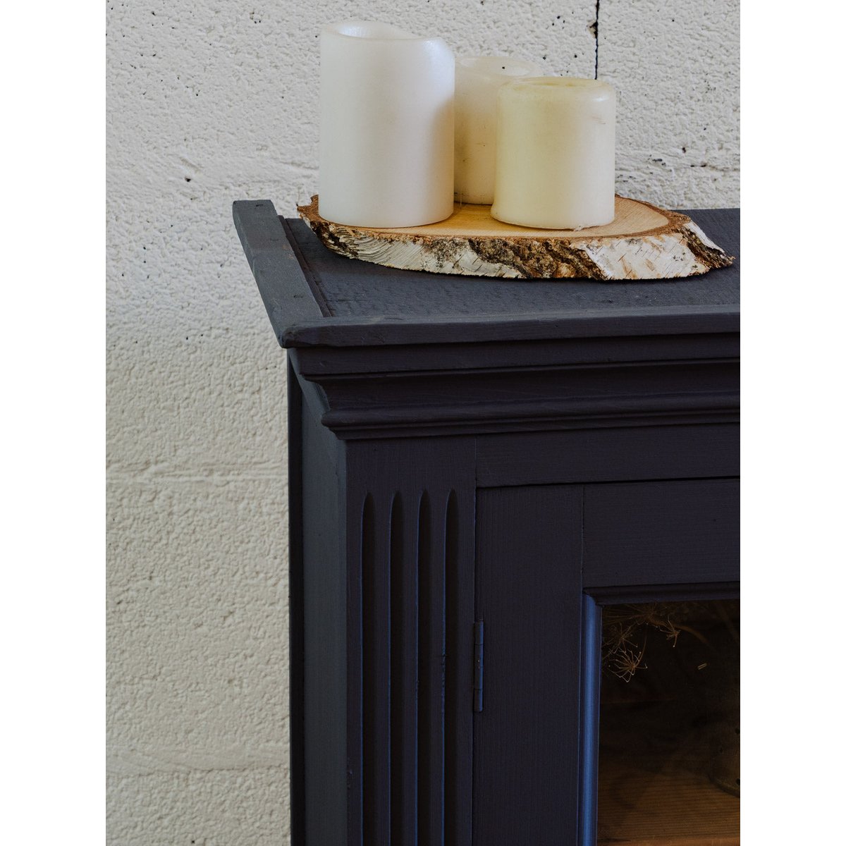 Vitrine en bois bleu foncé Victoria N°230 - Bon état bleu foncé, DEBONGOUT