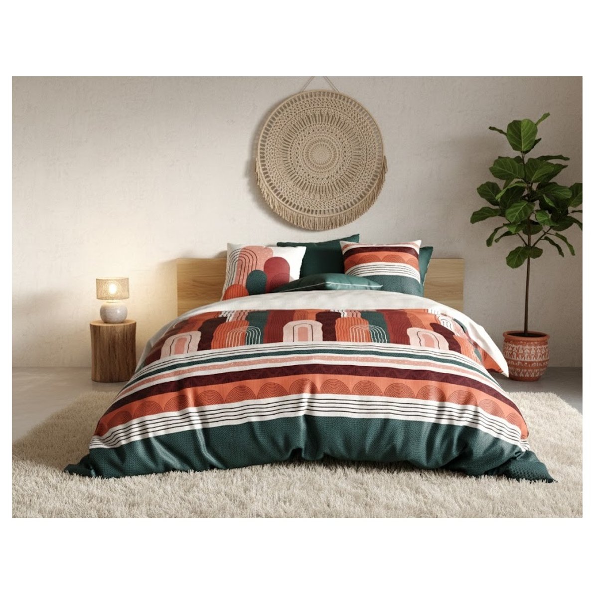 Parure de lit Collection Gallia rouge, EDEN