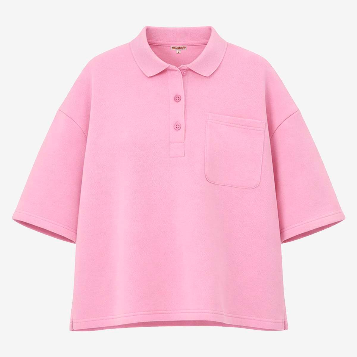 Polo manches courtes en coton organique PRISCA bubblegum, BENSIMON