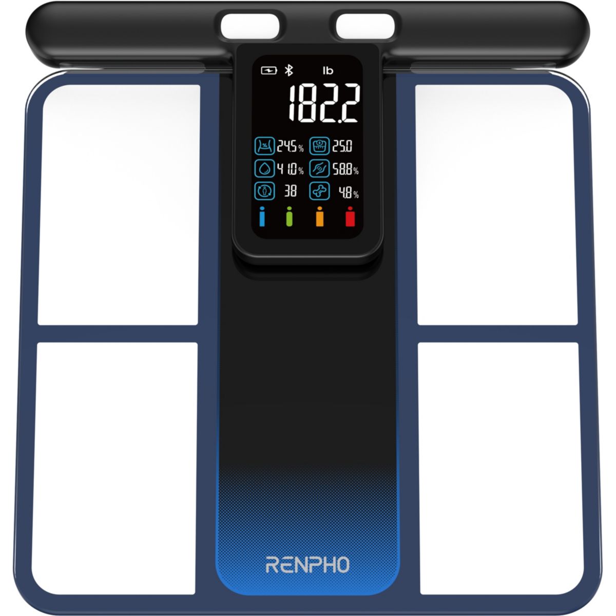 Pèse personne connecté Morphoscan MSC01 – Suivi de Morphologie Intelligent avec Écran LCD et Bluetooth -Rechargeable couleur unique, RENPHO