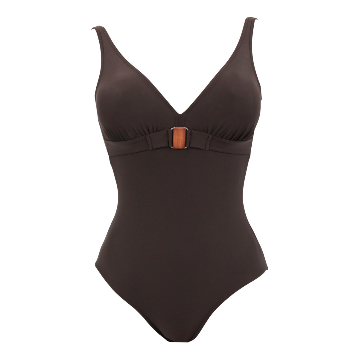 Maillot de bain 1 pièce bijoux - TRANZAT marron, JANINE ROBIN