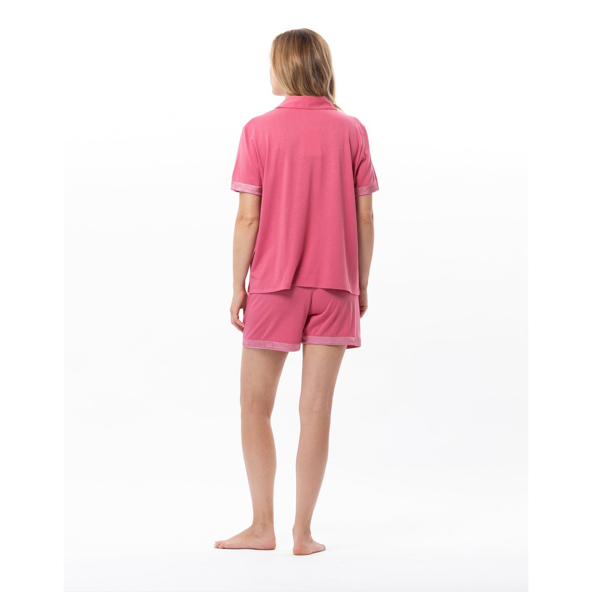 Pyjama short en coton modal MILY 200 rose, LE CHAT