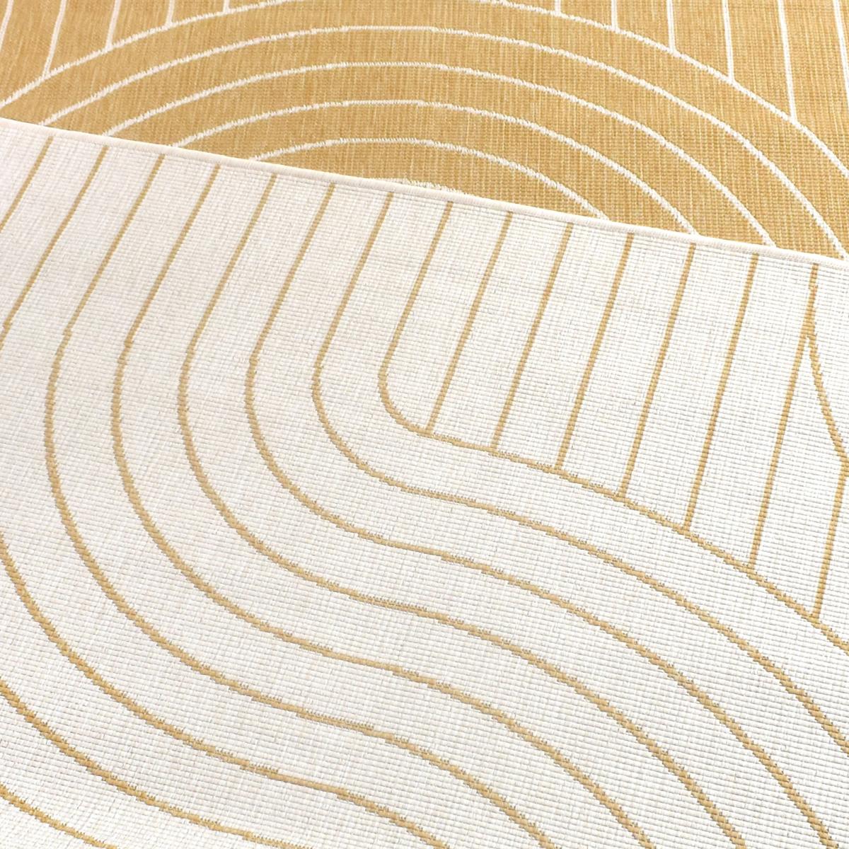 Tapis extérieur, kilim reversible LYN2 U REVERSIBLE jaune, écru, UN AMOUR DE TAPIS