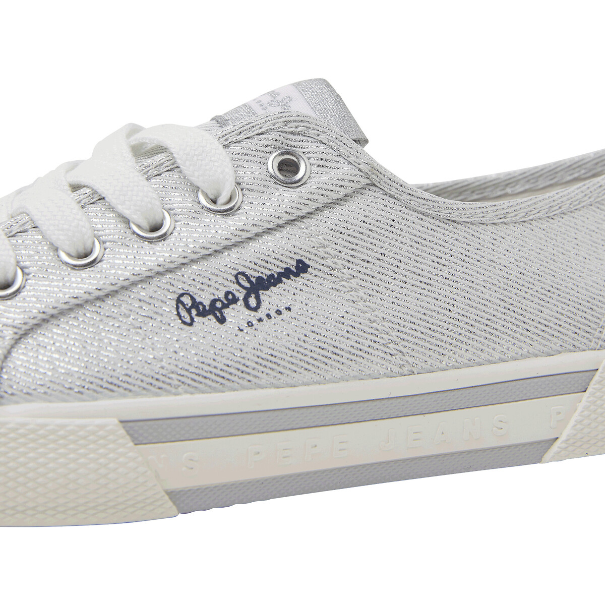 Sneakers in stof Brady zilver, PEPE JEANS