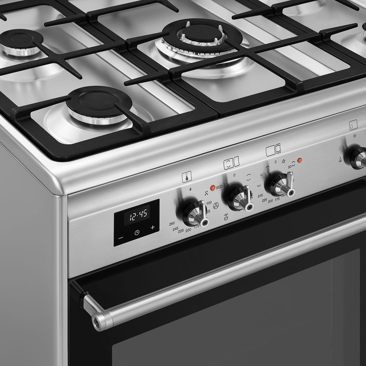 Piano de cuisson gaz 5 feux 90 cm inox, SMEG