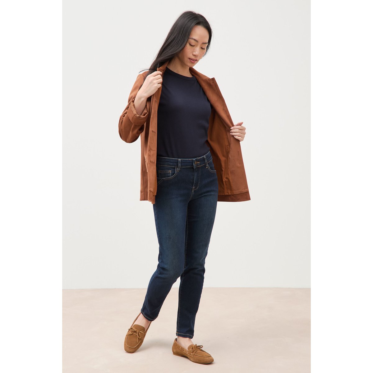 Jeans slim 7/8ème denim brut, BONOBO