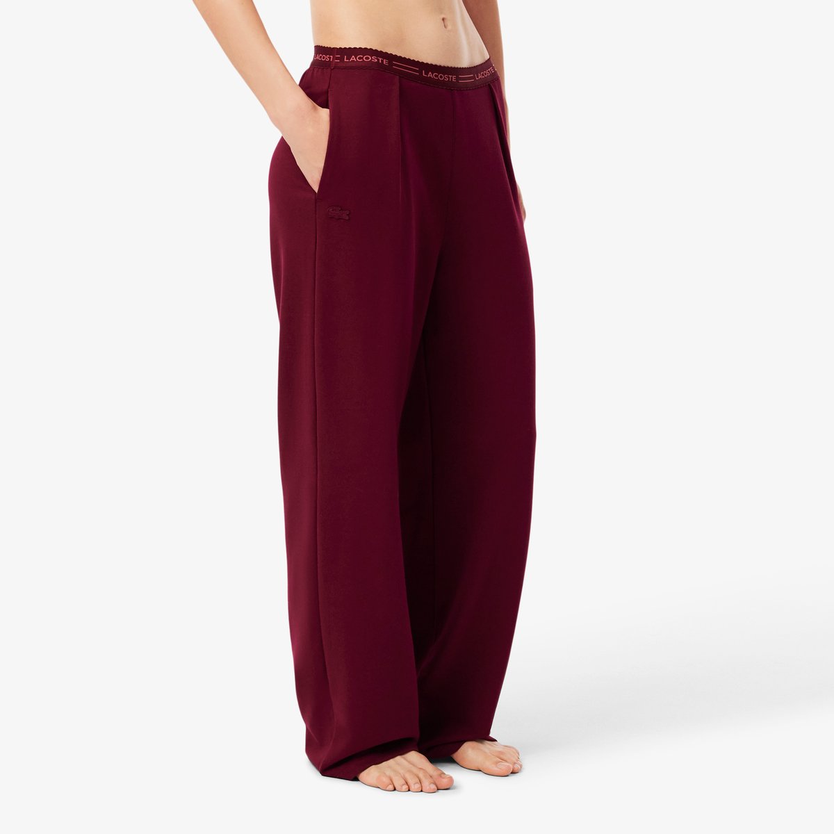 Pantalon d'intérieur molleton wide fit rouge-drd, LACOSTE