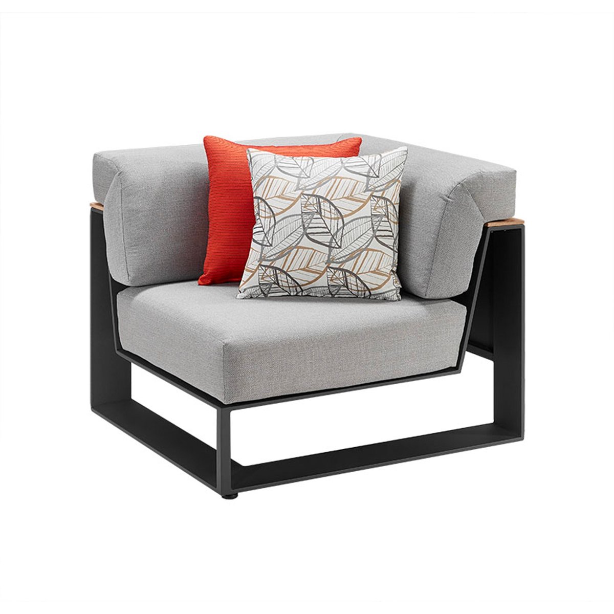Salon de jardin d'angle en aluminium, SOFY gris anthracite, AU JARDIN DE CHLOÉ