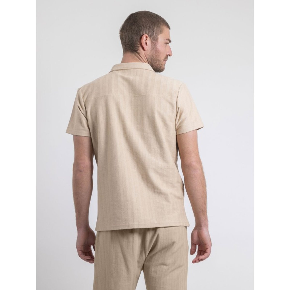 Chemise Manches Courtes Maille Coton Dojoparis beige, RITCHIE